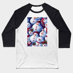 Christmas Seamless Pattern - Snowman #9 Baseball T-Shirt